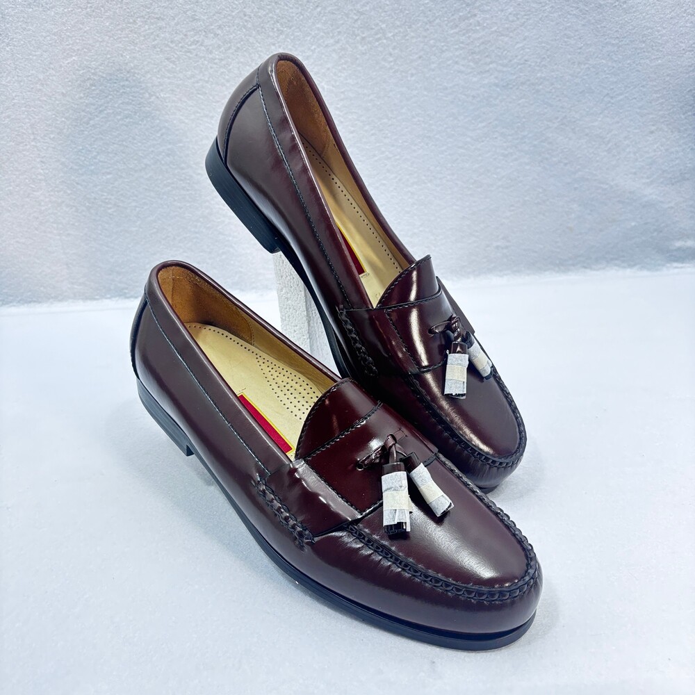 Cole Haan Dark Brown Leather Tassel Loafer Size 8.5 Classic Dress Shoe